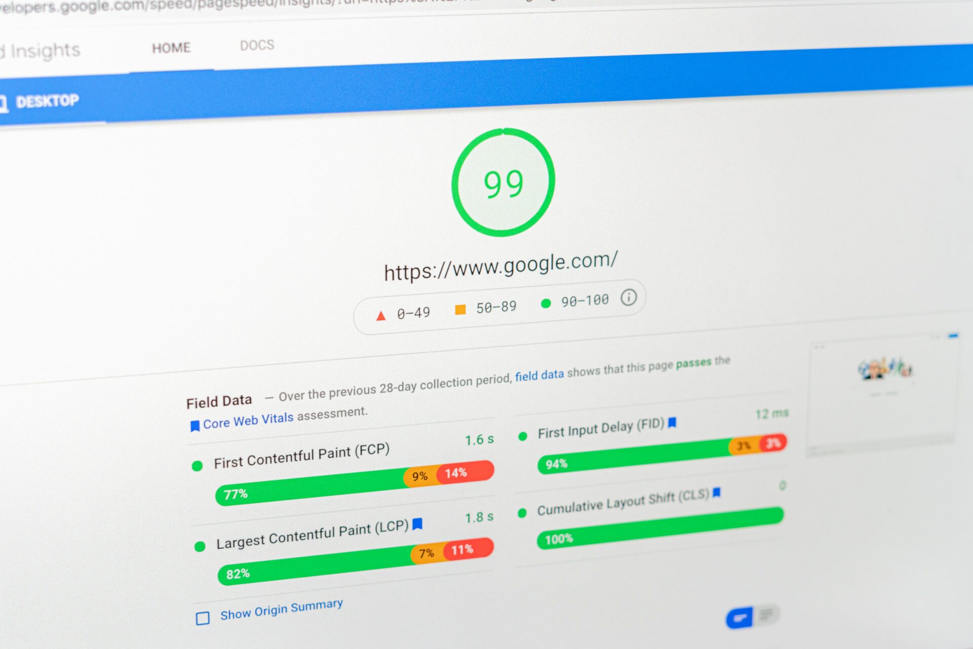 Pagespeed Insight | ABC Conception