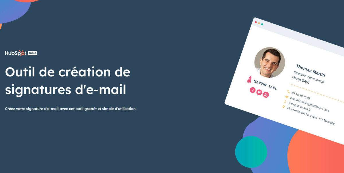 Générer sa signature mail avec l'outils gratuit d'Hubspot